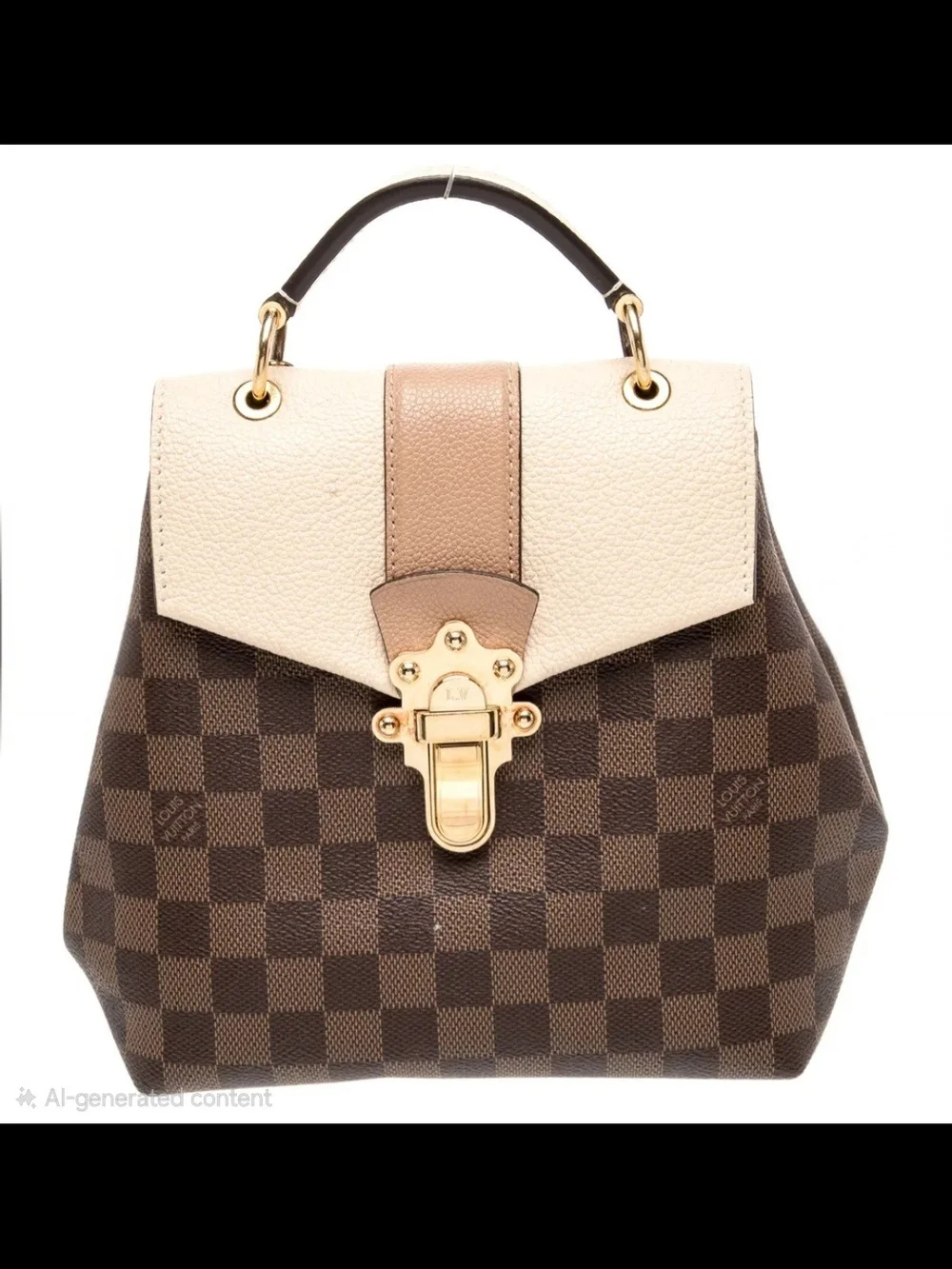 Louis Vuitton Clapton Damier Ebene Backpack Bag Beige